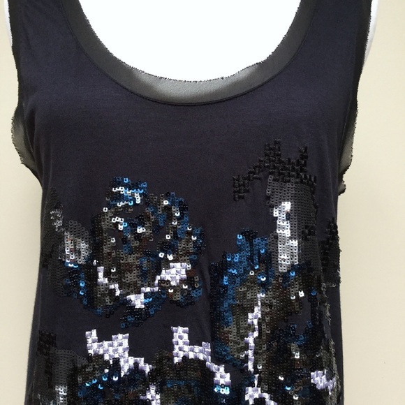 MNG Jeans Navy Sequin Mini Dress Size Medium - Picture 2 of 7